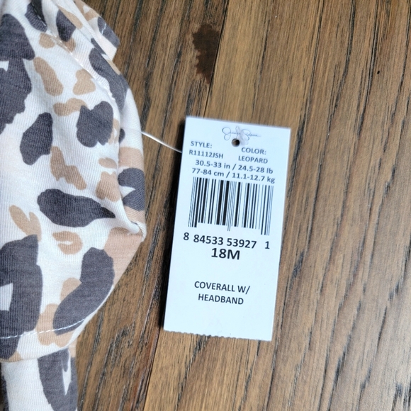 JESSICA SIMPSON BABY GIRLS RUFFLE LEOPARD CHEETAH ROMPER JUMPER JUMPSUIT W/ TIE - Picture 5 of 6